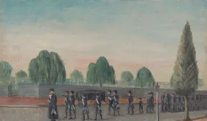 Oil On Slate Paper Prints: Adult Funeral Procession, 1870s. Creator: William P. Chappel