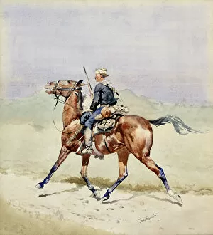Cavalryman Gallery: The Advance Guard, ca. 1888. Creator: Frederic Remington