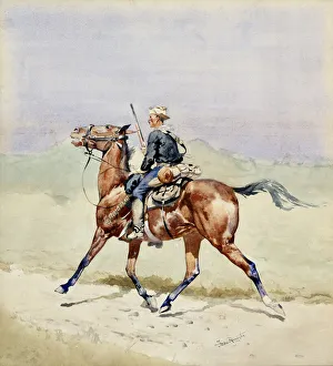 Remington Frederic Sackrider Prints: The Advance Guard, ca. 1888. Creator: Frederic Remington