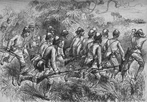 Ashanti Campaign Gallery: Advance of Highlanders, c1880. Artist: T.R