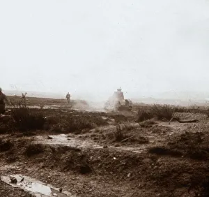 Advancing with tanks, c1914-c1918
