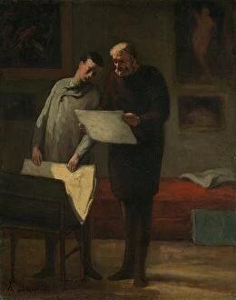 Honore Daumier Gallery: Advice to a Young Artist, 1865 / 1868. Creator: Honore Daumier