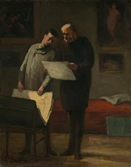 Critic Gallery: Advice to a Young Artist, 1865 / 1868. Creator: Honore Daumier