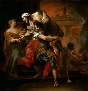 Anchises Gallery: Aeneas Carrying Anchises. Artist: Van Loo, Carle (1705-1765)