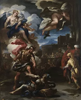 Anchises Gallery: Aeneas defeats Turnus, 1688. Artist: Giordano, Luca (1632-1705)