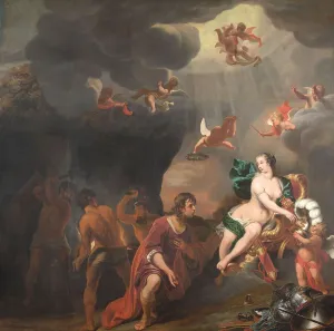 Hammering Prints: Aeneas Receiving a New Set of Armour from Venus, 1660-1663. Creator: Ferdinand Bol