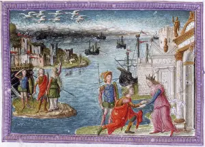 Bartolomeo Prints: Aeneas welcomed at Carthage by Dido, c1497-c1499. Creator: Unknown