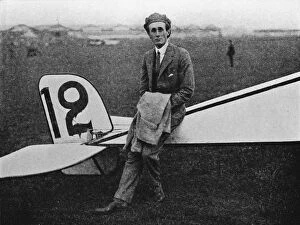 Air Race Gallery: The Aerial Derby: Lord Carbery with his Morane-Saulnier monoplane, 1914 (1934). Artist: Flight Photo