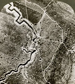 Aerial Photography Prints: Aerial photograph of the German lines