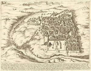 Jerusalem Israel Gallery: Aerial View of the City of Jerusalem, 1619. Creator: Jacques Callot
