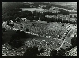 Pop Music Prints: Aerial view of crowds at the Knebworth pop festival, 1986. Artist: Denis Williams