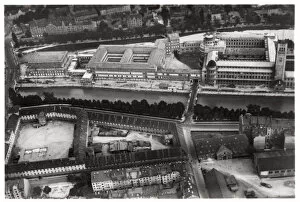 Air Travel Gallery: Aerial view of the Deutsches Museum, Munich, Germany, from a Zeppelin, c1931 (1933)
