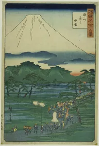Rissho Prints: Aerial View of Hara, Suruga Province (Suruga haru no fukei)