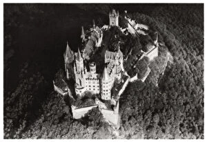 Images Dated 25th November 2009: Aerial view of Hohenzollern Castle, Baden-Wurttemberg, Germany, from a Zeppelin, c1931 (1933)