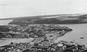 Lomen Brothers Company Prints: Aerial view of Kodiak, between c1900 and c1930. Creator: Lomen Brothers
