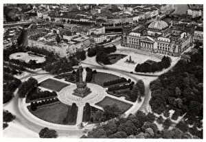 Air Travel Gallery: An aerial view of the Konigsplatz, Munich, Germany, from a Zeppelin, c1931 (1933)