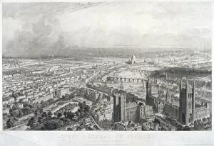 Abbey Collection: Aerial view of London, 1850. Artist: A Appert