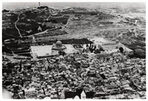 Aerial view of the Mosque of Omar, Jerusalem, Palestine, from a Zeppelin, 1931 (1933)