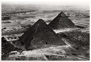 Aerial view of the Pyramids of Giza, Egypt, from a Zeppelin, 1931 (1933)