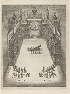 Double Headed Eagle Prints: Aerial View of Theatre, 1652. Creator: Stefano della Bella