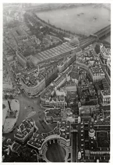 Charing Cross Station Gallery: Aerial view of Trafalgar Square, London, from a Zeppelin, 1931 (1933)
