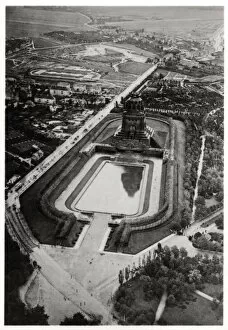 Air Travel Gallery: Aerial view of Volkerschlachtdenkmal, Leipzig, Germany, from a Zeppelin, c1931 (1933)