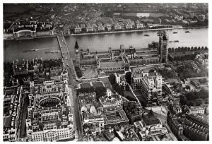 Images Dated 25th November 2009: Aerial view of Westminster, London, from a Zeppelin, 1931 (1933)