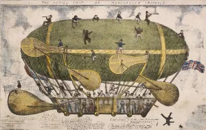 Rudder Prints: The Aeriel Ship, or Munchausen Improved!, 1835