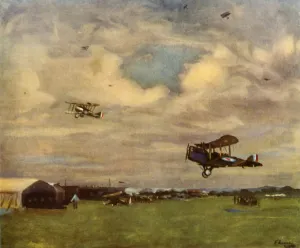 Sir John Collection: An Aerodrome in 1918, (1944). Creator: Sir John Lavery