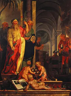 Sun God Prints: Aesculapius and other ancients are presented with exotic materia medica from the far east