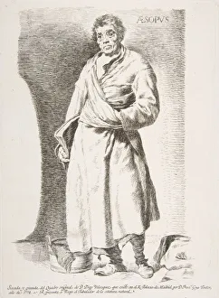 Pail Prints: Aesop (Aesopus), from Etchings after Velazquez, 1778. Creator: Francisco Goya