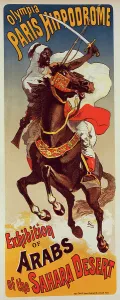 Affiche pour Paris-Hippodrome : Exhibition d'Arabes du Sahara, c1899. Creator: Jules Cheret. Affiche pour Paris-Hippodrome : Exhibition d'Arabes du Sahara, c1899. Creator: Jules Cheret