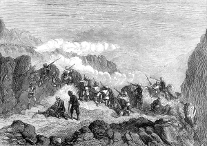 The Afghan War: conflict with the Zaimukhts at Zawa, near the Kuram Valley, 1880. Creator: Unknown