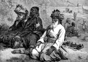 Beards Prints: Afghans at their Namaz - a sketch by our special artist, 1880. Creator: Unknown