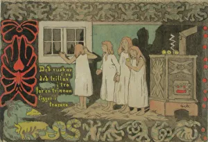 Gerhard Morgenstjerne Munthe Prints: Afraid of the Dark, Original Sketch. Creator: Gerhard Munthe