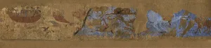 Samarkand Prints: Afrasiab murals, North wall, Chinese panel': Emperor Taizong hunting