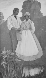 Pail Prints: African American couple holding a pail, 1905. Creator: Unknown