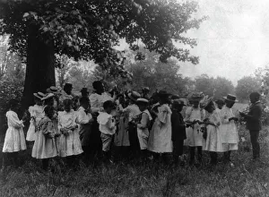 Field Trip Prints: African American school children and teacher
