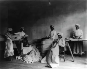 Upholsterer Prints: African American students in mattress-making class