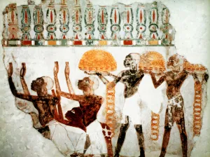 Gold Chain Gallery: Africans bearing gold, c1400 BC