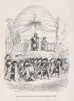 J J Grandville Prints: After, in came the body of guards armed with terrible stings from Scenes from the P