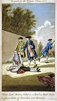 Douglas Hamilton Gallery: Aftermath of a duel, Hyde Park, Westminster, London, 1712 (1768)