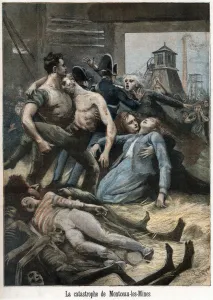 Aftermath of a mining accident, Montceau-les-Mines, France, 1895 Aftermath of a mining accident, Montceau-les-Mines, France, 1895