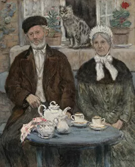 Elderly Gallery: Afternoon Tea, c. 1880. Creator: Jean Francois Raffaelli