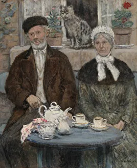 Raffaelli Jean Francois Prints: Afternoon Tea, c. 1880. Creator: Jean Francois Raffaelli