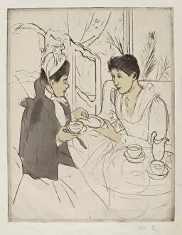 Cup Of Tea Gallery: Afternoon Tea Party, 1890-1891. Creator: Mary Cassatt