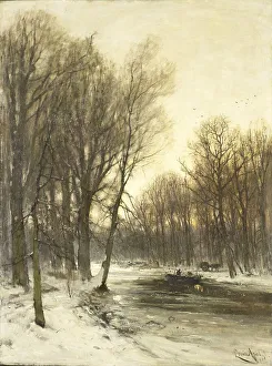 Carts Prints: An Afternoon view of Snowy Woods, c.1880-c.1936. Creator: Louis Apol