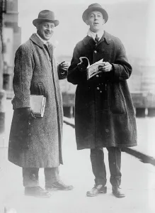 Coats Prints: A.G. Lockwood and F. Ouimet sail for Europe, 1914. Creator: Bain News Service