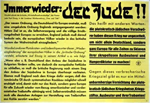 Anti Jewish Collection: Yet again: the Jew!!, German anti-semitic propaganda leaflet, c1933-1945