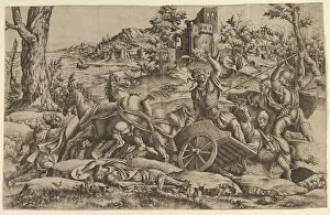 Giulio Gallery: Agamemnon killing Odios, ca. 1545. Creator: Unknown